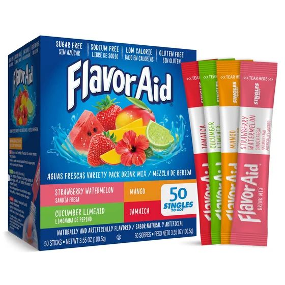 Flavor Aid Singles To Go Aguas Frescas Variety Pack, 50 sticks