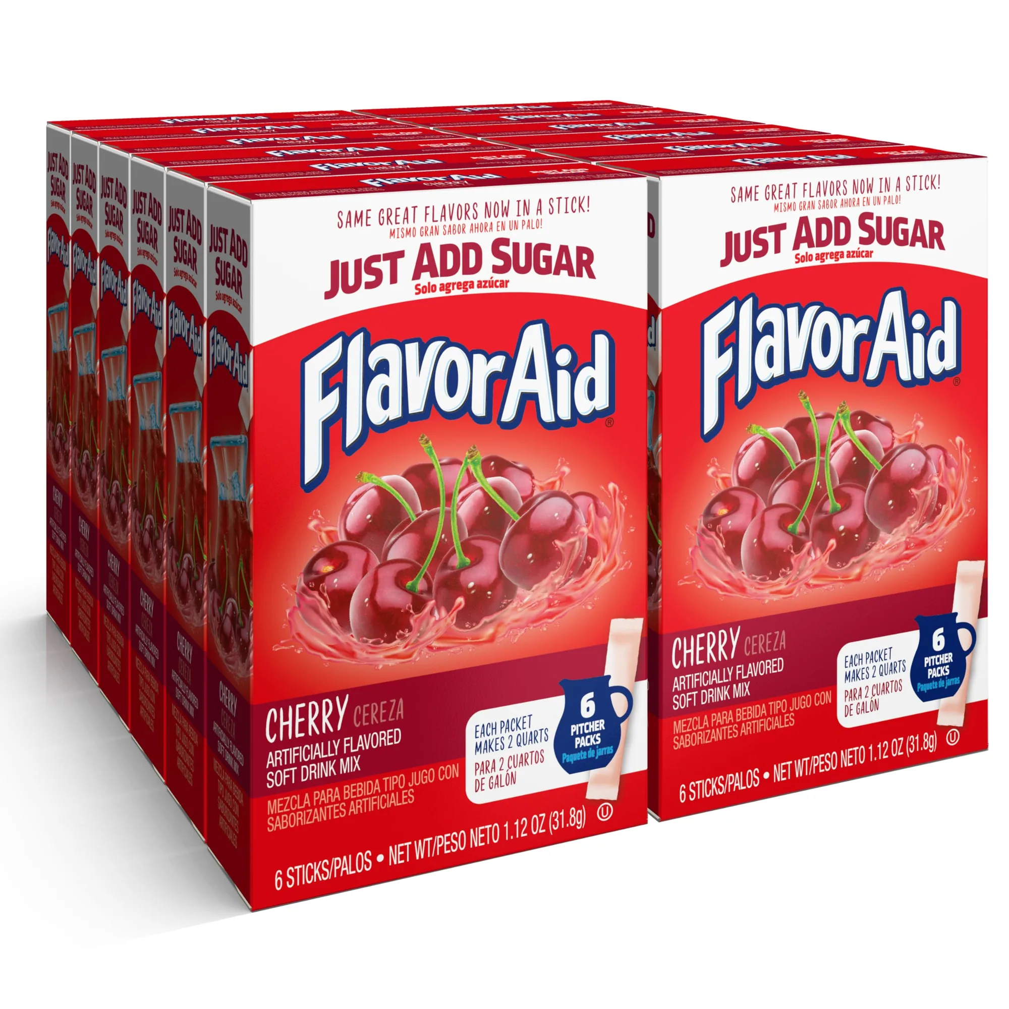 Flavor Aid Cherry Pitcher Packs, 72 sticks